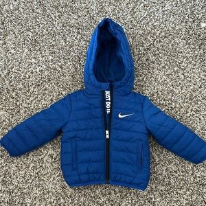 Nike puffer coat 12 month blue